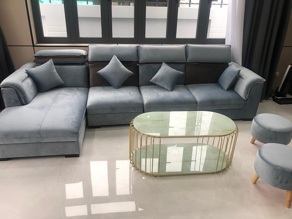 SOFA PHÒNG KHÁCH CAO CẤP VẢI NHUNG BQ08 BẢO LỘC LÂM ĐỒNG 