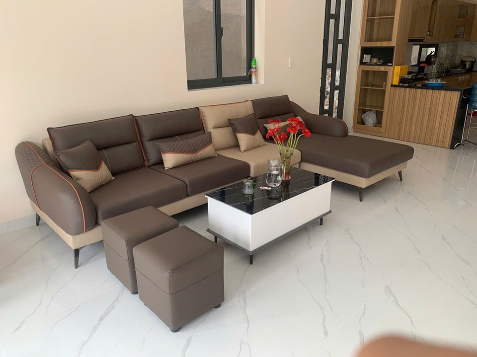 Ghế sofa da góc chữ L tại nhơn trạch đồng nai 